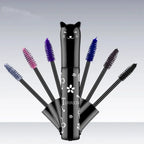 6-Colorful Mascara with Large Brush Head, Easy to Color, Non-Clumping, Non-Fading Mascara, White Purple, Sapphire Blue, Silver Coffee, Not Easy to Smudge, Mascara, Eyebrow Cream
