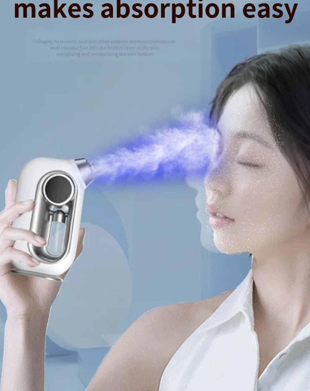 Facial Skin Moisturizing Mist Sprayer Airbrush Facial Deep Cleaning Oxygen Injector Sprayer Cordless Air Brush Compressor