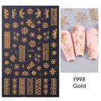 1PCS 3D Laser Snowflake Snowman Nail Stickers Winter Christmas Nail Art Decoration Gold Silver Christmas Tree Nail Art Stickers