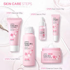 5/3pcs/Set Sakura Skin Care Sets Face Cream Serum Toner Facial Cleanser Sunscreen Eye Cream Gift Box Face Skin Care Set Product