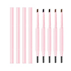 Eyebrow Pencil Waterproof Natural Long Lasting Smooth Blendable High Pigment Brow Pencil Eye Makeup Pink Box Custom Logo 10pcs
