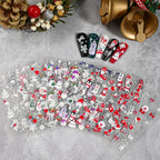 1/2PC 5D Christmas Santa Claus Elk Nail Art Stickers Snowflake New Year Cartoon Nail Decor Decals Xmas Adhesive Manicure Sliders