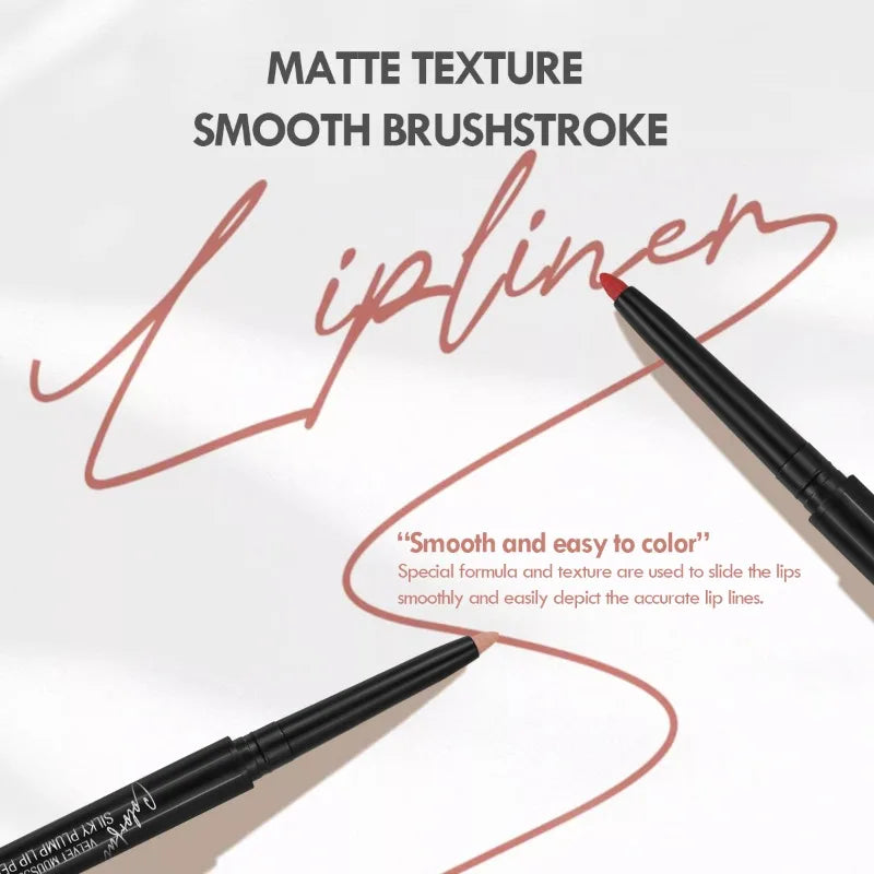 12-Color Matte Lipliner - Waterproof, Moisturizing, Long-Lasting & Non-Stick, Perfect for All Skin Types