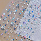 Halloween 5D Nail Art Stickers Sweet Pink Heart-Shaped Pumpkins Black Cat Bat Flocks Ghosts Skeleton Manicure Decal for Girls