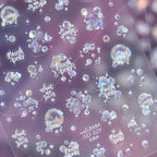 Halloween 5D Nail Art Stickers Sweet Pink Heart-Shaped Pumpkins Black Cat Bat Flocks Ghosts Skeleton Manicure Decal for Girls