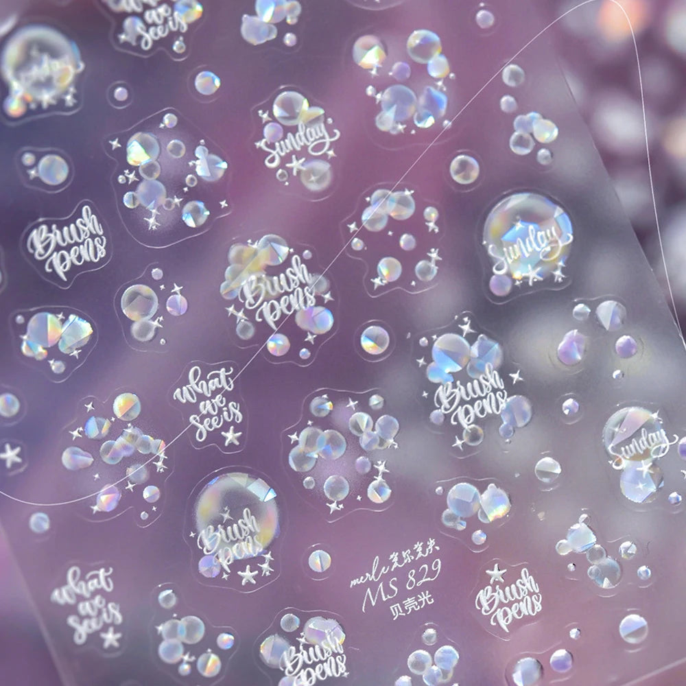 Halloween 5D Nail Art Stickers Sweet Pink Heart-Shaped Pumpkins Black Cat Bat Flocks Ghosts Skeleton Manicure Decal for Girls