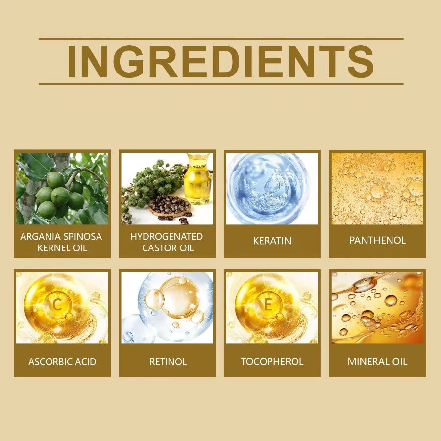 Hoegoa Argan Hair Care Oil Repair Dry Split Hair Smooth And Glossy Hair Care Oil