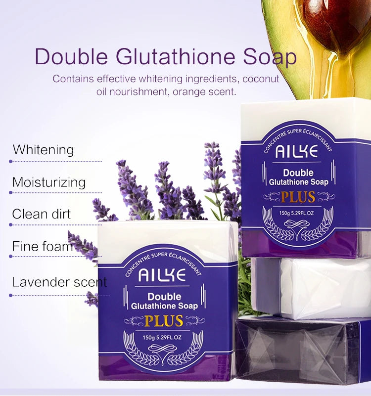 AILKE Glutathione PLUS Bleaching Skin Care Set, Moisturizing, Even Skin Tone, Improve Dark and Black Skin, Reduce Spots