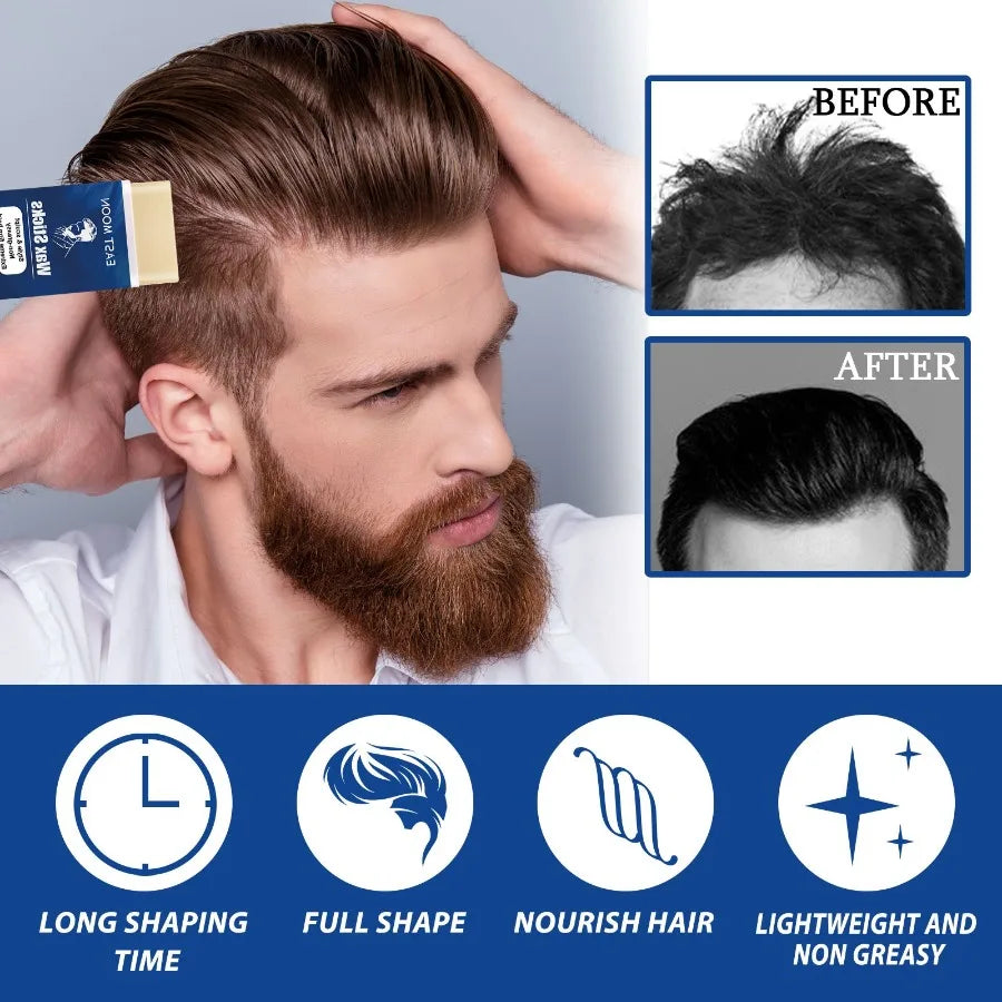 East Moon Men's Hair Wax Stick Broken Hair Care Lasting Styling Natural Fluffy ThreeDimensional Easy Styling Hair Wax Stick