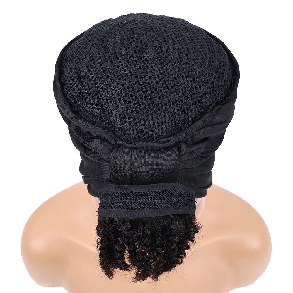 6inch Afro Kinky Curly Headband Wig 100% Human Hair Full Machine High Quality Brazilian Virgin Hair For Women Soft and Silky