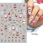 9 Sheets Christmas Nail Art Stickers Multi Pattern Christmas Snowflake Nail Art Stickers Suitable for Nails Art Decorations