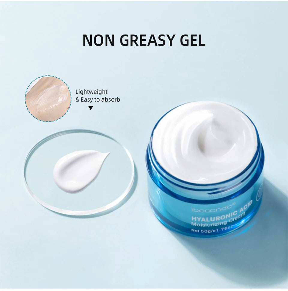 Hyaluronic Acid Hydrating Water Gel/Moisturizing Facial Cream Daily Face Moisturizer for Dry Skin Improve Dryness 50g