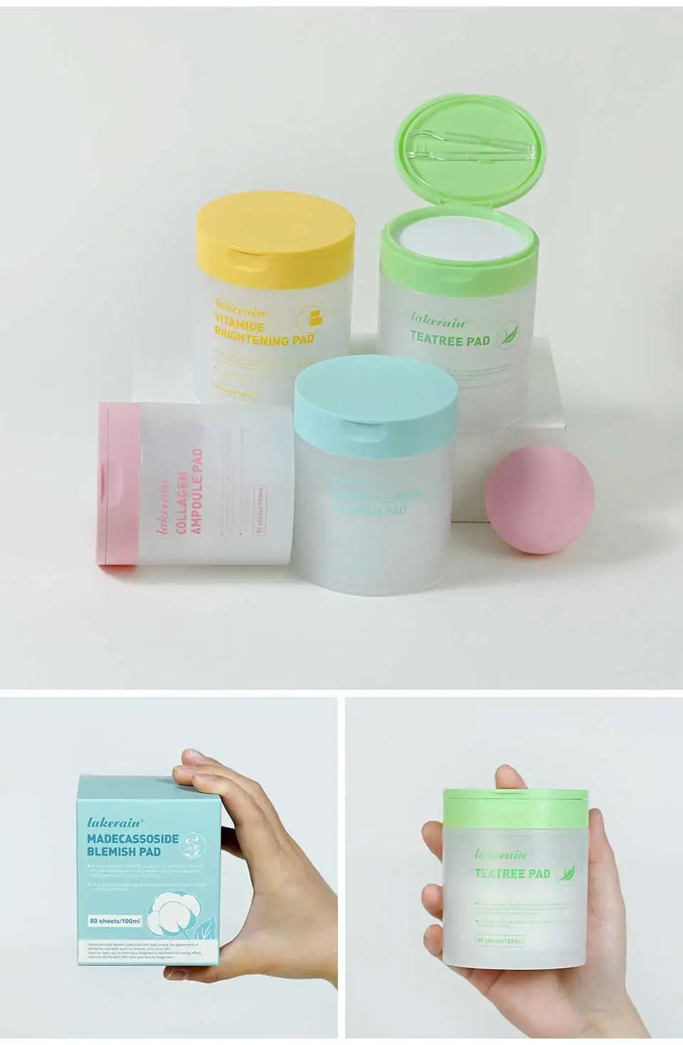 80 Sheets/ 100ml Toner Cotton Pads For All Skin Types, Tighten Skin Improve Fine Lines, Calm Balance Acne And Sensitive Skin