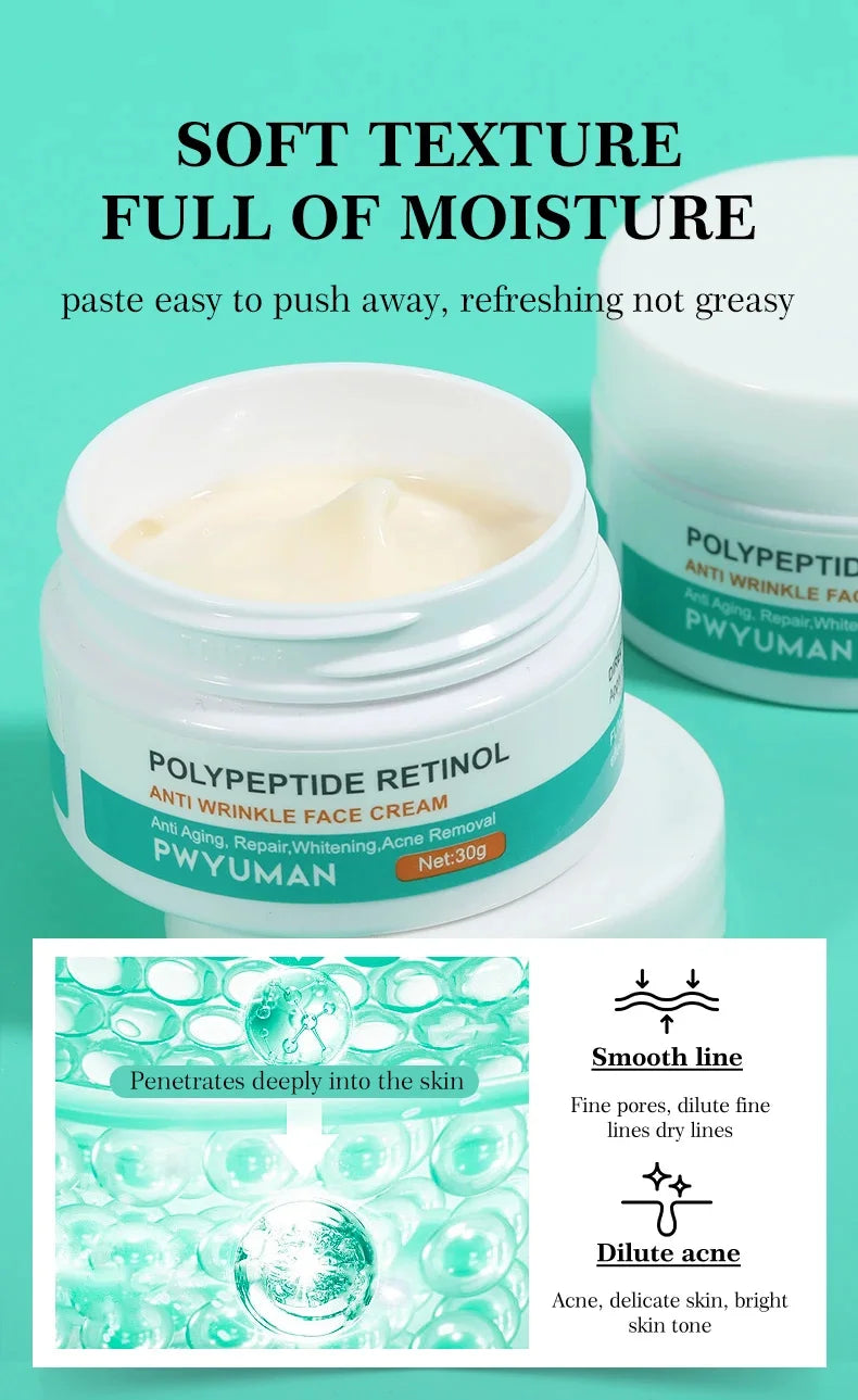 Instant Retinol Lifting Firming Cream Polypeptide Wrinkle Remover Face Cream For Men Moisturizer Whitening Brighten Skin Product