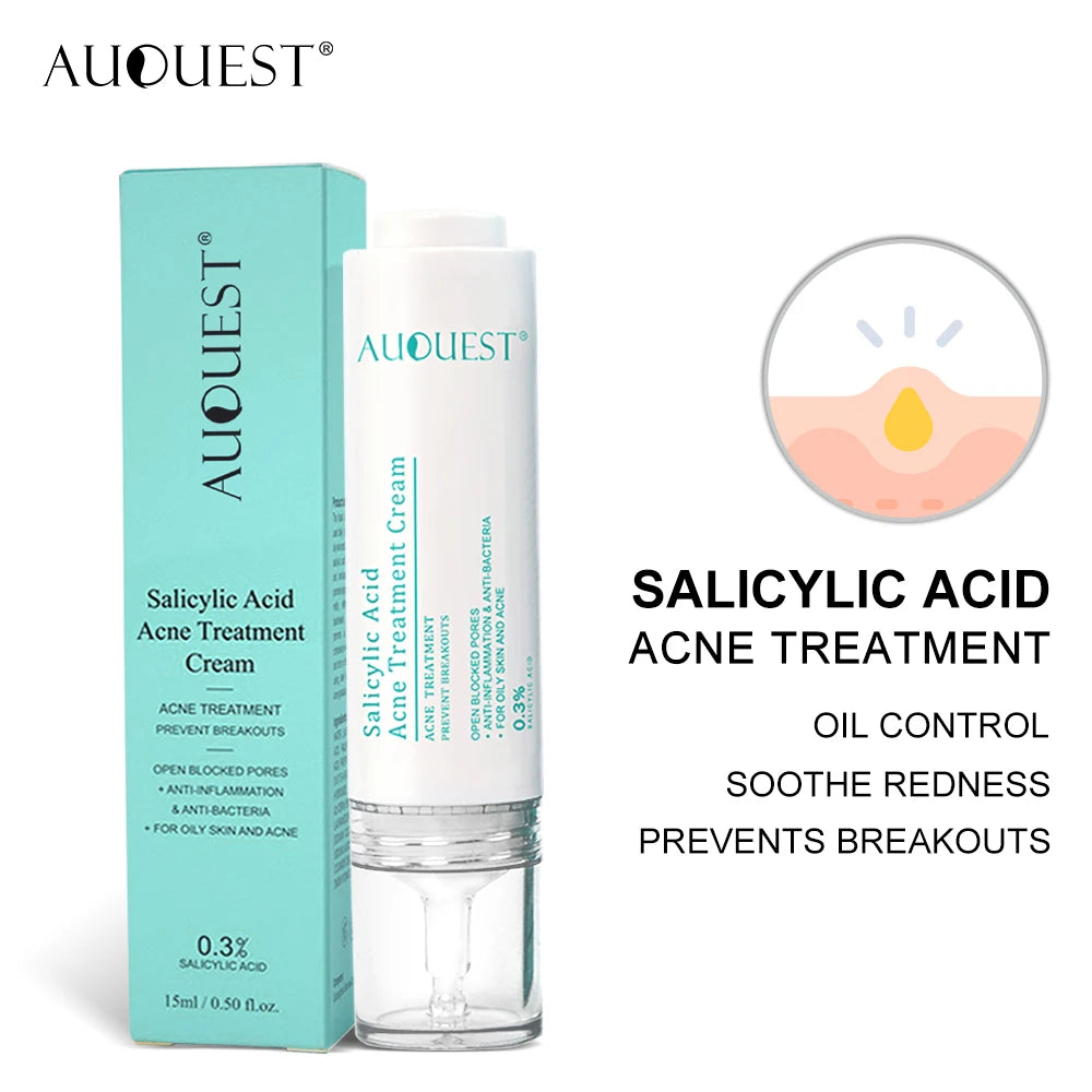 AUQUEST Salicylic Acid Acne Face Cream Pore Blackhead Removal Oil Control Niacinamide Facial Cream Skin Care