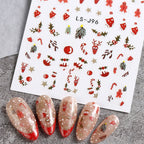 9 Sheets Christmas Nail Art Stickers Multi Pattern Christmas Snowflake Nail Art Stickers Suitable for Nails Art Decorations