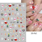 9 Sheets Christmas Nail Art Stickers Multi Pattern Christmas Snowflake Nail Art Stickers Suitable for Nails Art Decorations