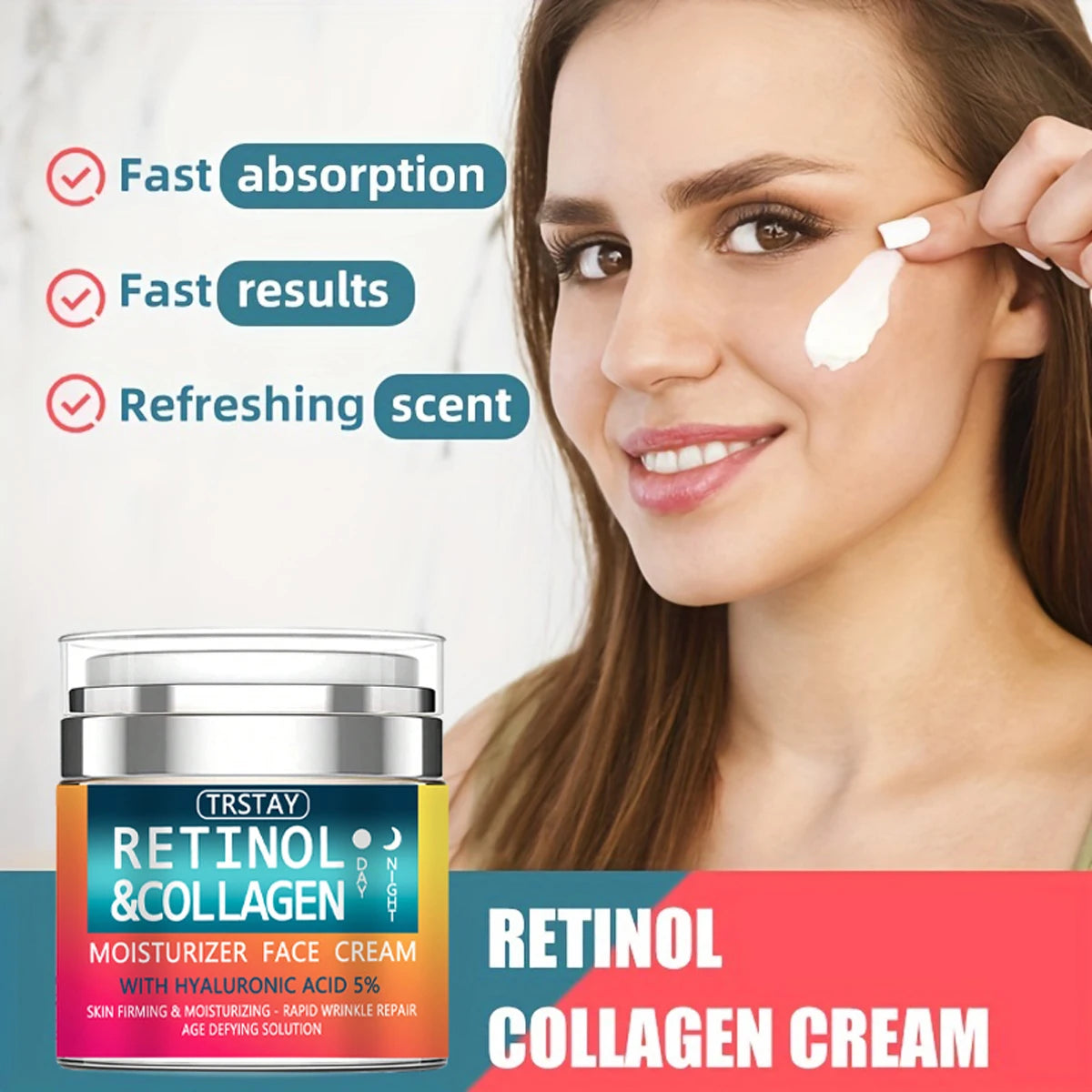 Moisturizing face cream containing 5% hyaluronic acid can firm skin, moisturize, smooth wrinkles and repair damaged skin