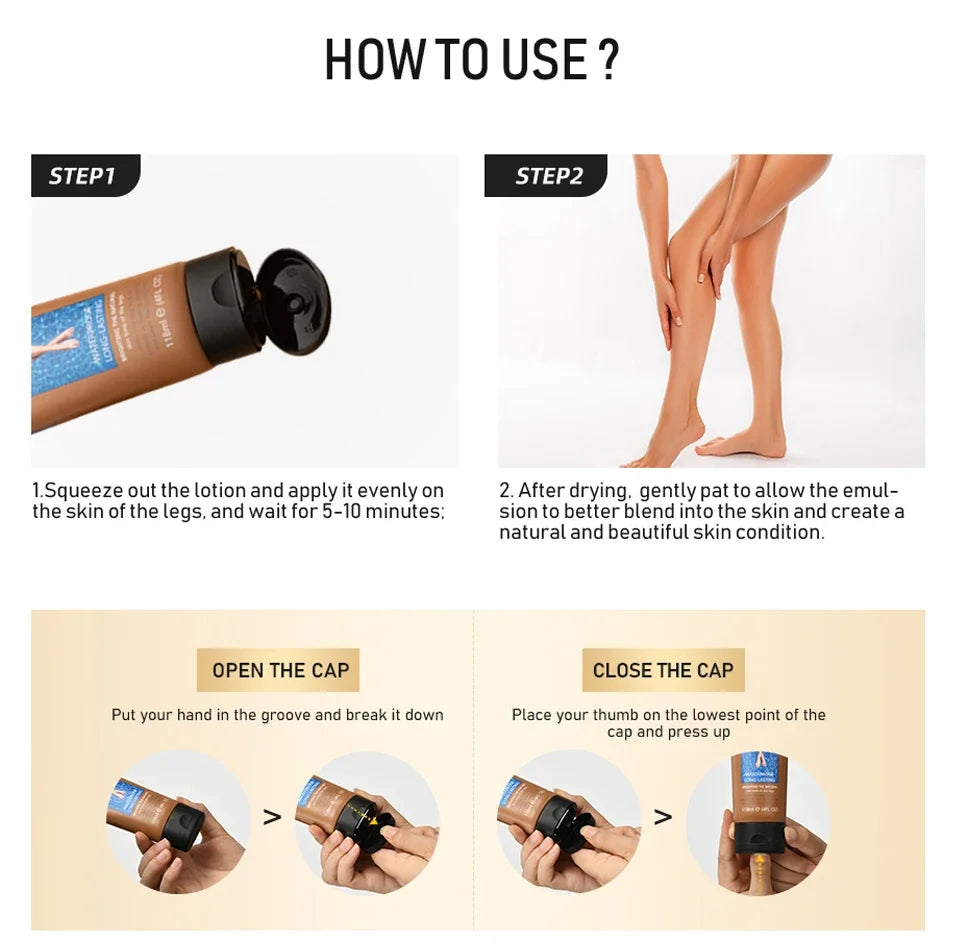 Wholesale Leg Makeup Lotion Even Skin Tone Body Foundation Waterproof Longlasting Body Tanning Cream Medium Bronze Leg Cosmetics