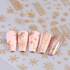 1PCS 3D Laser Snowflake Snowman Nail Stickers Winter Christmas Nail Art Decoration Gold Silver Christmas Tree Nail Art Stickers