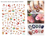 Manicure Christmas Stickers Old Elk White Snowflake Nail Decals Waterproof Ultra-Thin Three-Dimensional Self-Adhesive Adhesive