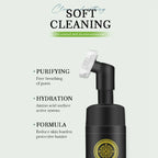 Facial Cleansing Mousse with Brush Head,Oil Control Pores Decontamination Face Cleaner,Mild Hydration Soothing Purifying Foam