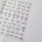 Halloween 5D Nail Art Stickers Sweet Pink Heart-Shaped Pumpkins Black Cat Bat Flocks Ghosts Skeleton Manicure Decal for Girls