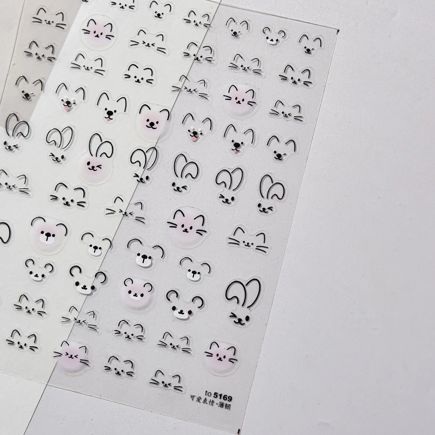 Halloween 5D Nail Art Stickers Sweet Pink Heart-Shaped Pumpkins Black Cat Bat Flocks Ghosts Skeleton Manicure Decal for Girls