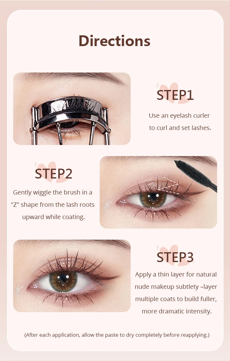 MACKANDY Curling Mascara Volumizing & Lengthening Formula, Buildable, Clump Resistant, Longwear Smudge-Resistant Black Mascara