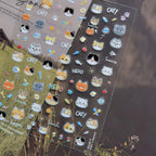 Halloween 5D Nail Art Stickers Sweet Pink Heart-Shaped Pumpkins Black Cat Bat Flocks Ghosts Skeleton Manicure Decal for Girls