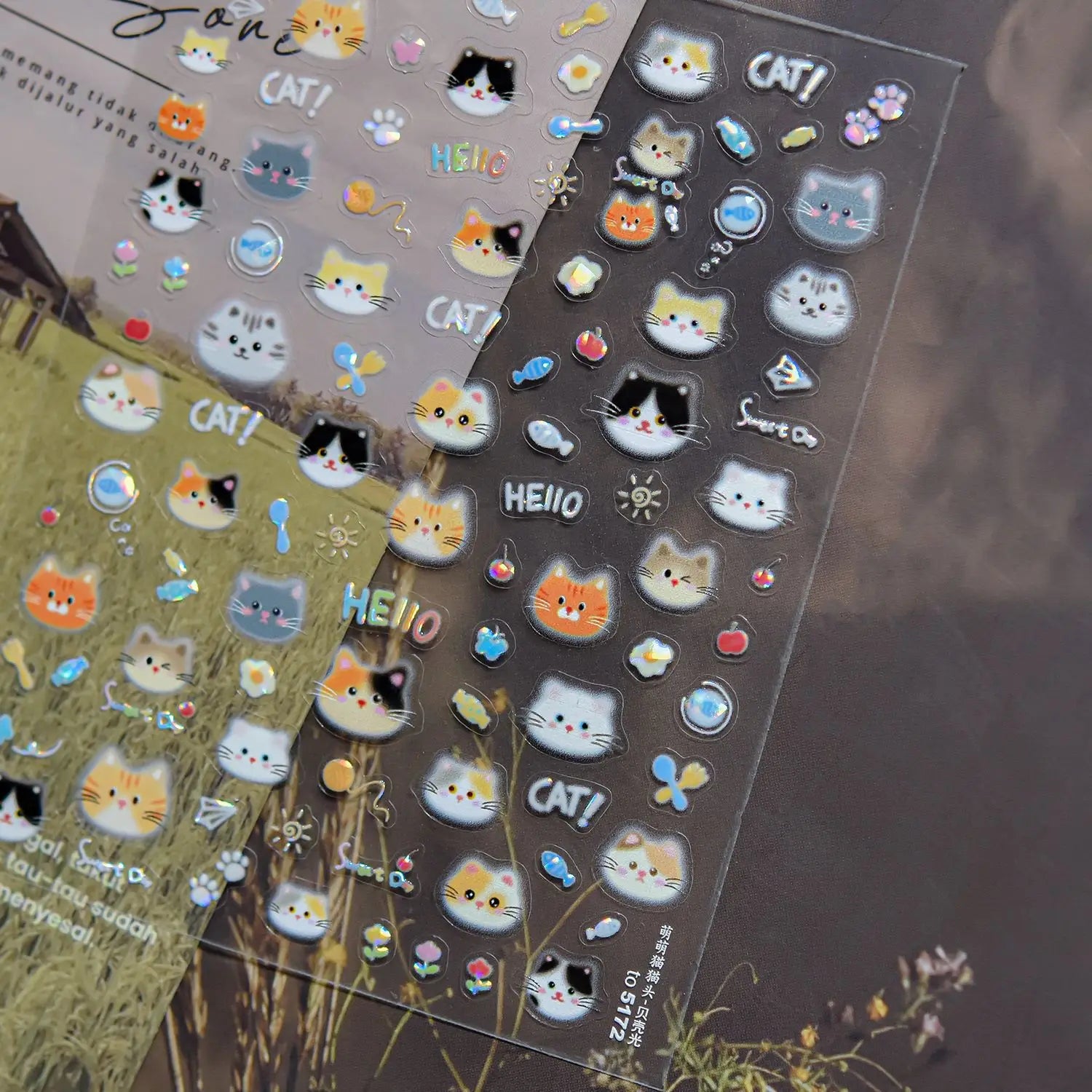 Halloween 5D Nail Art Stickers Sweet Pink Heart-Shaped Pumpkins Black Cat Bat Flocks Ghosts Skeleton Manicure Decal for Girls