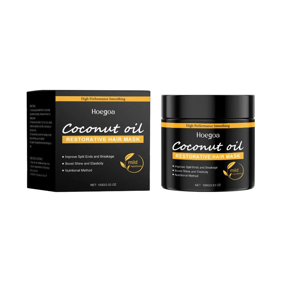 Hoegoa Coconut Oil Hair Mask Repair Dry Hair Smooth And Glossy Hair Care Coconut Oil Hair Mask