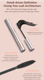 MACKANDY Curling Mascara Volumizing & Lengthening Formula, Buildable, Clump Resistant, Longwear Smudge-Resistant Black Mascara