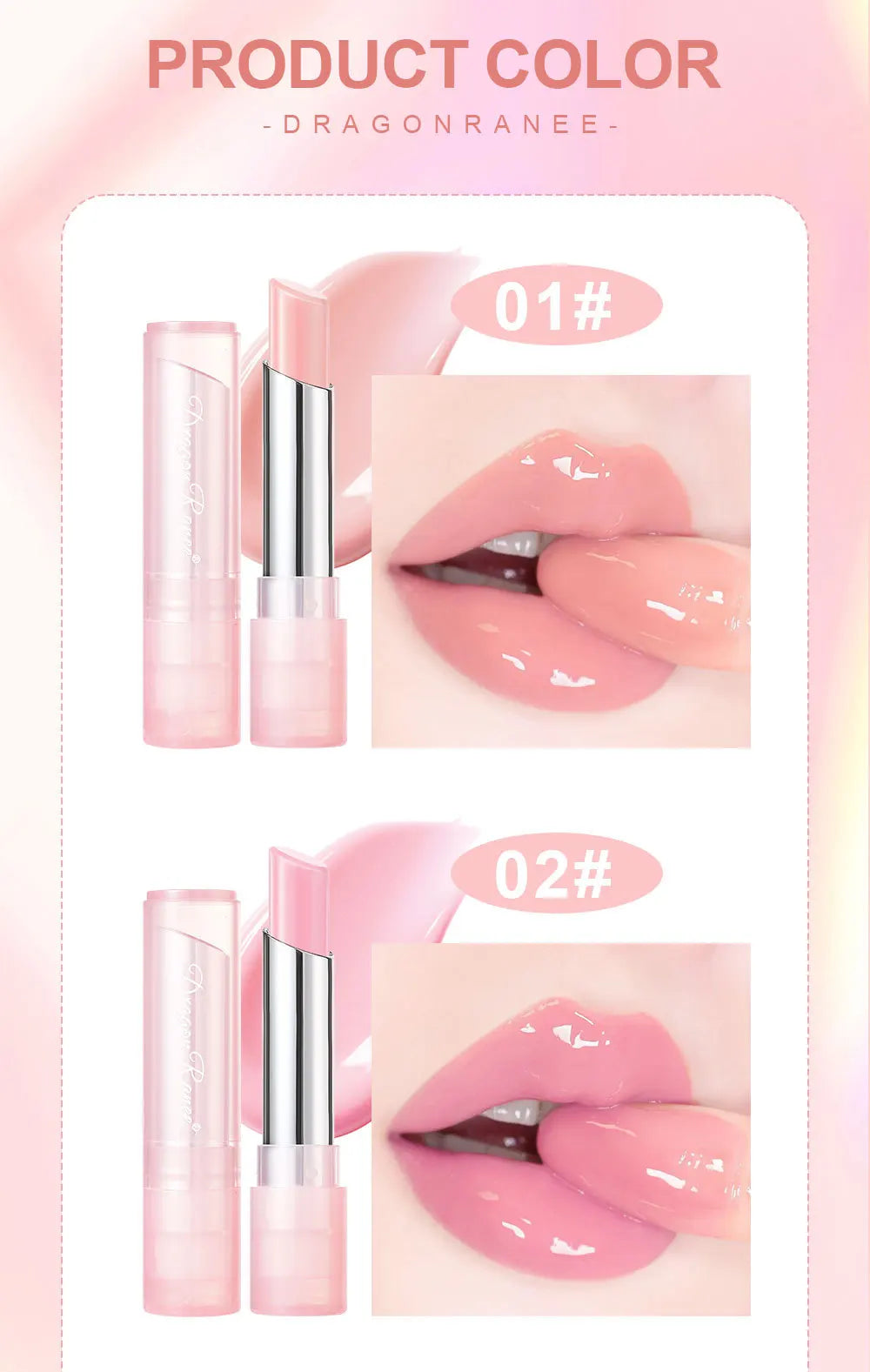 Cute Pink Moisturizing Jelly Lipstick - Temperature Change Lip Balm with Long Lasting Nourishment for Lip Care Lip Gloss