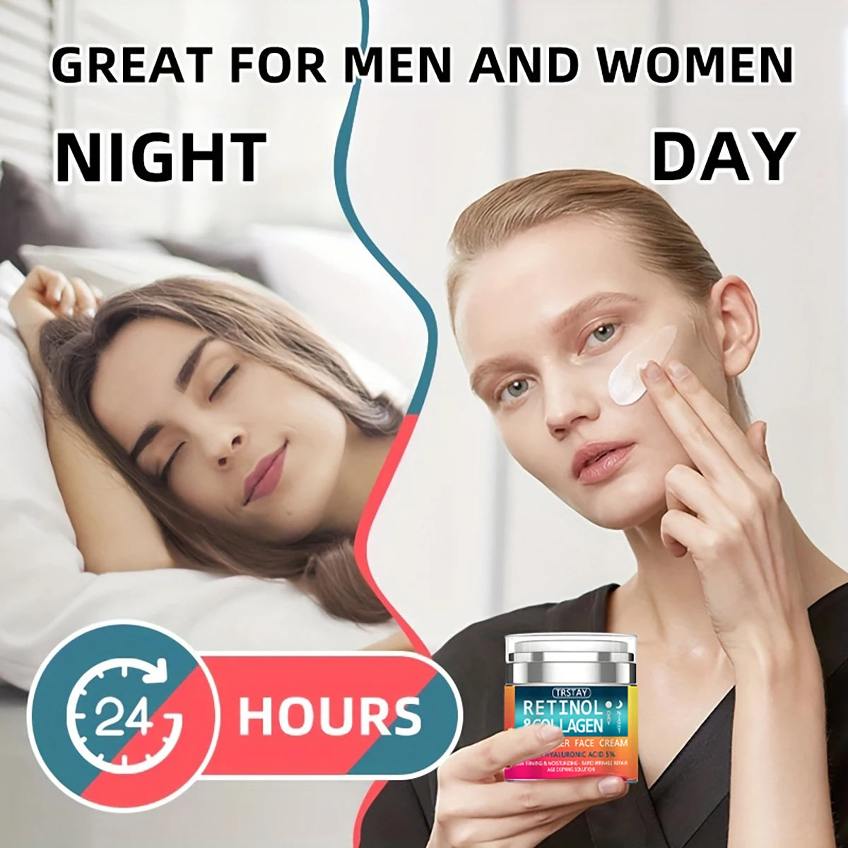 Moisturizing face cream containing 5% hyaluronic acid can firm skin, moisturize, smooth wrinkles and repair damaged skin