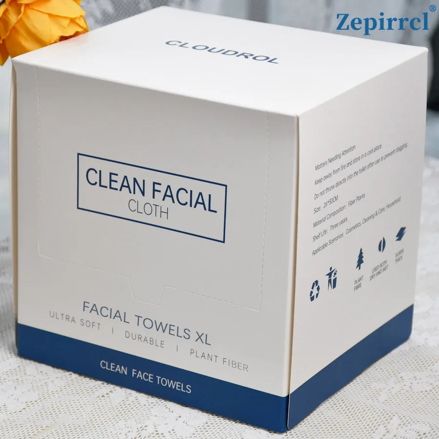 26*30cm Box Disposable Facial Cleansing Towel Thickeneded Large Size Cleansing Skin Suitable for All Skin Types Unisex 40 Pumps/Box