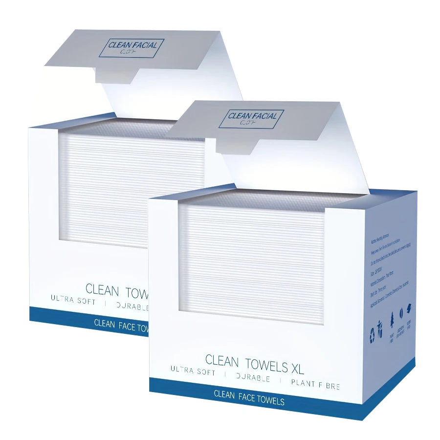 26*30cm Box Disposable Facial Cleansing Towel Thickeneded Large Size Cleansing Skin Suitable for All Skin Types Unisex 40 Pumps/Box