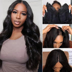 Upgrade V Part Body Wave Wig 200% Density 32 Inches Brazilian Glueless Wig 100% Human Hair Easy Install Natural Black Women Hair