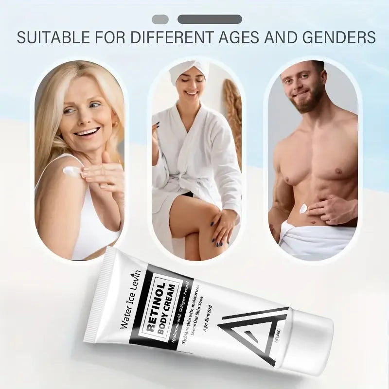 Retinol Body Cream Contains Collagen, Avocado and Hyaluronic Acid, Smooth and Moisturizing, Suitable for Body Massage, Suitable for All Skin Types