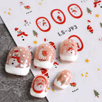 9 Sheets Christmas Nail Art Stickers Multi Pattern Christmas Snowflake Nail Art Stickers Suitable for Nails Art Decorations