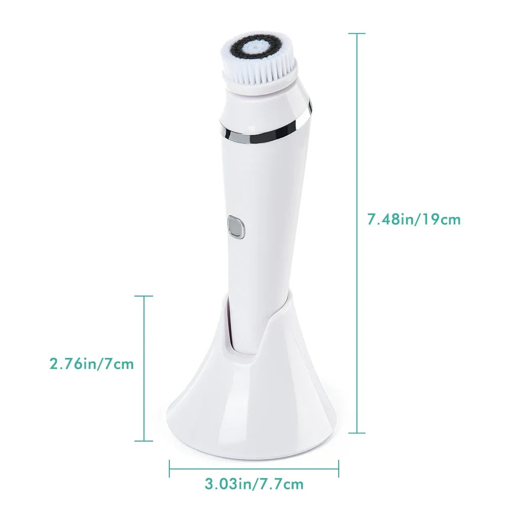 Facial Cleansing Brush 4 in 1 Electric Rechargeable Waterproof Rotating Face Cleaner Deep Pore Cleansing Skin Care Tool