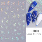 1PCS 3D Laser Snowflake Snowman Nail Stickers Winter Christmas Nail Art Decoration Gold Silver Christmas Tree Nail Art Stickers