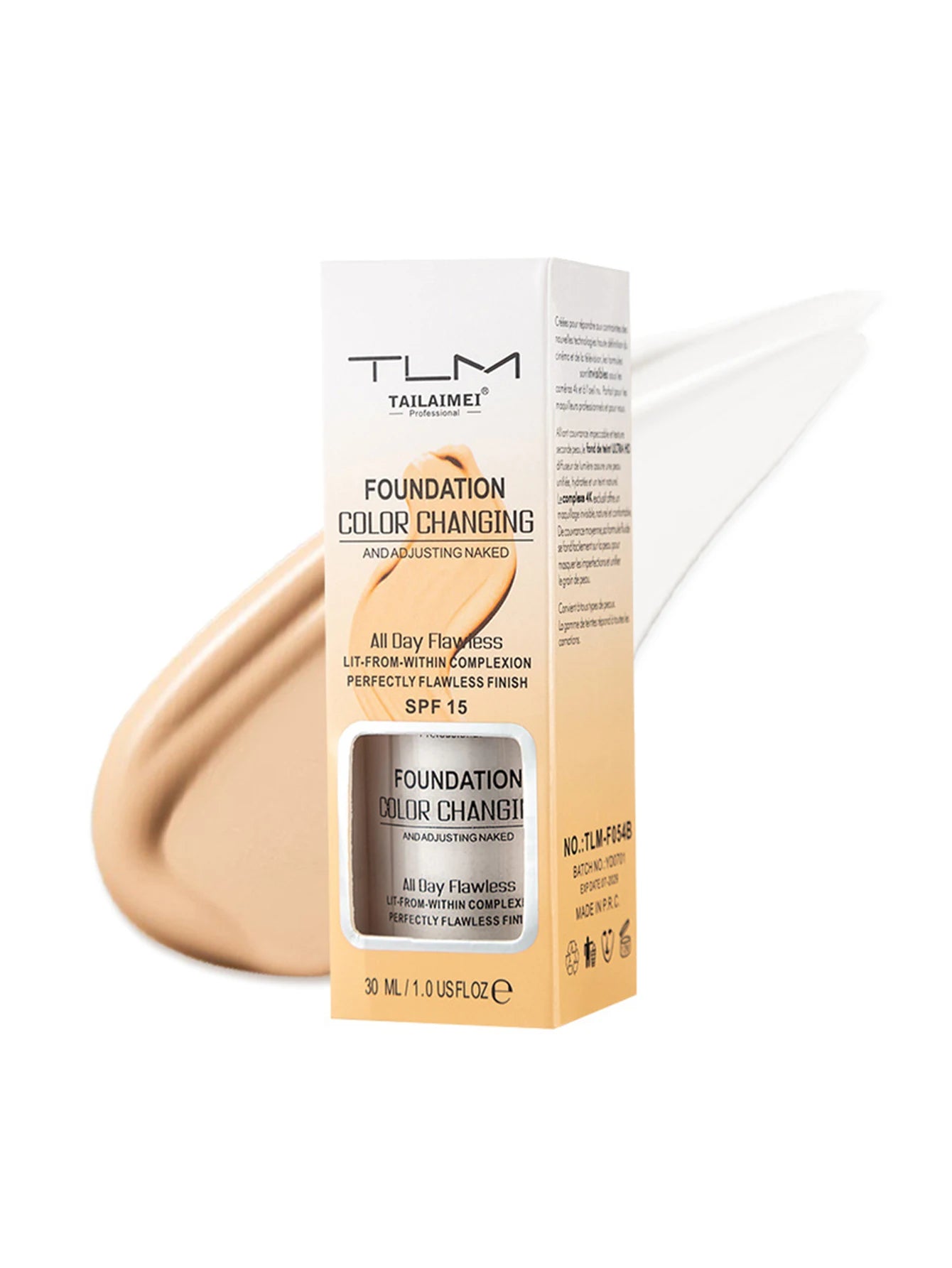 Moisturizing liquid foundation is light, thin, breathable, durable, waterproof, moisturizing, and delicate makeup