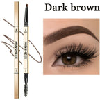 Double headed eyebrow pencil, extremely fine, waterproof, sweat resistant, and long-lasting