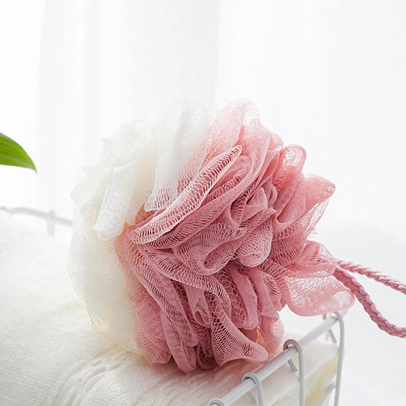 Soft Mesh Bath Lace Balls Skin Cleaning Brush Shower Puff Body Cleaner Exfoliating Scrubbers Bath Flower Bathing Accessories