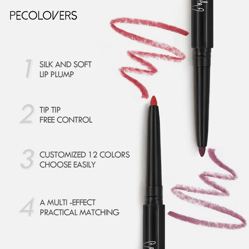 12-Color Matte Lipliner - Waterproof, Moisturizing, Long-Lasting & Non-Stick, Perfect for All Skin Types