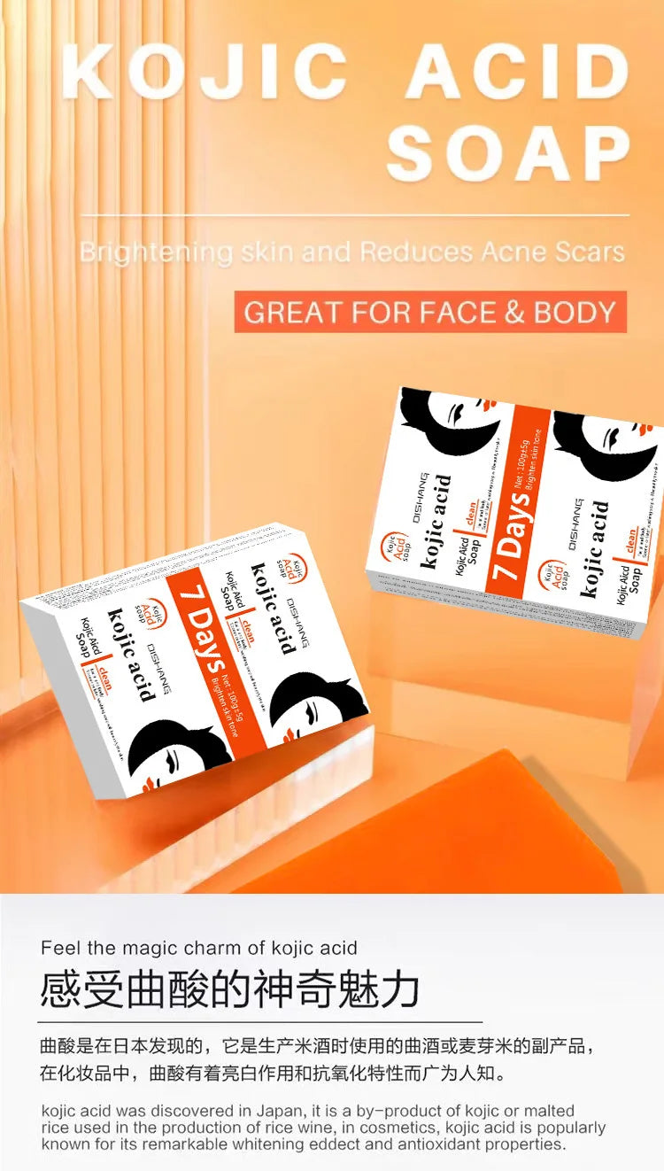 Handmade Whitening Soap Skin Care Deep Cleaning Moisturizing Cleansing Essential Temperate Soap Brighten Skin Kojic Acid Soap