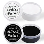 Halloween Face Body Paint Kit - Black & White Long-Lasting Makeup Set with Brushes for Festive Party, Cosplay & Carnival Events