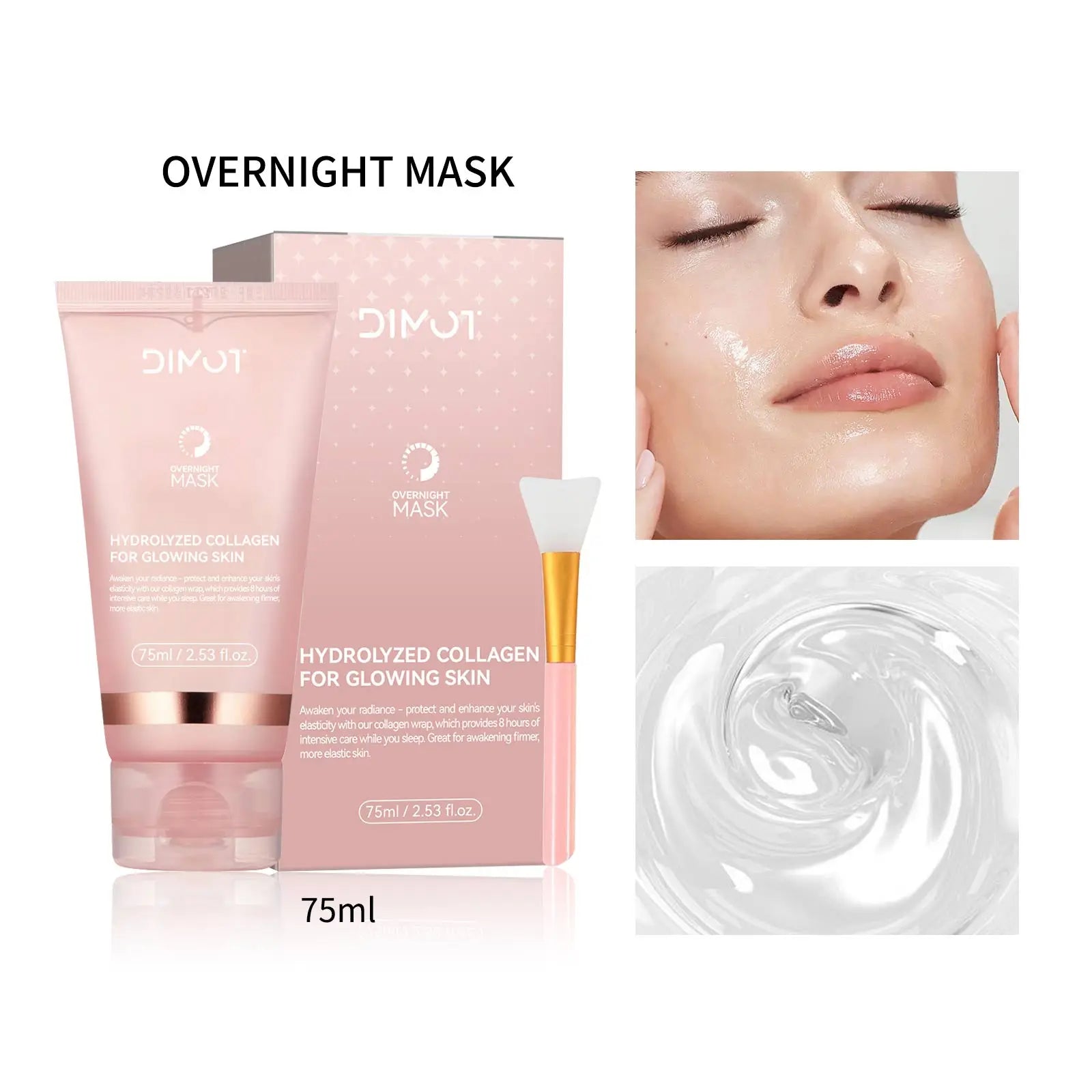 Collagen Night Wrapping MaskReduces Sagging & Dullness Hydrolyzed  Elasticity Hydration Skin Care for All Skin Types
