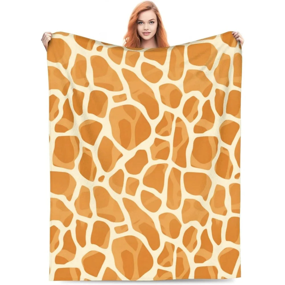 Giraffe Skin Pattern Throw Blanket Gifts for Adults Kids Flannel Blankets Soft Comfy Lightweight for Home Decor Couch Bed Sofa